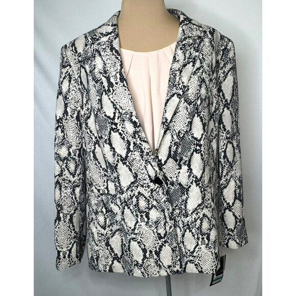 NWT Nine West Womens Pale Blush Tank & Snake Print Blazer Size 16 Water Lily - Picture 1 of 15